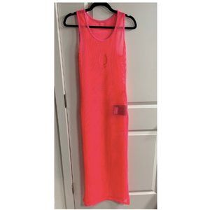 Neon Pink Mesh Maxi Dress | Cyberdog